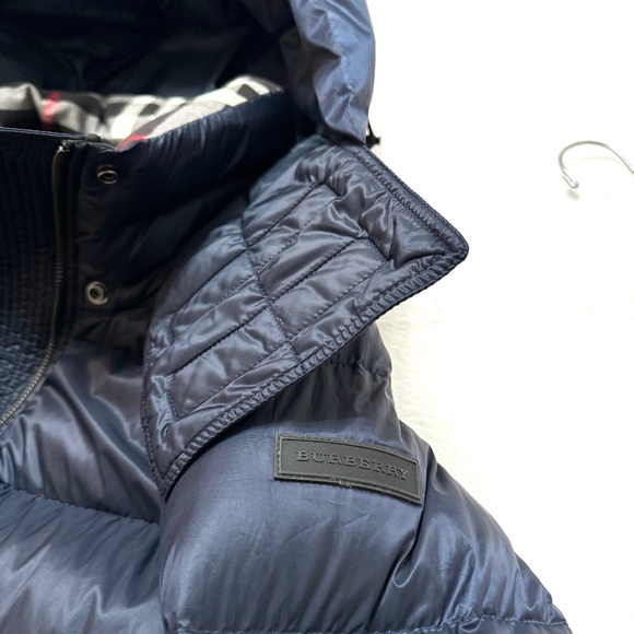 Burberry Sz S Puffer Goose Down Coat Jacket Hood ( Flaw ! ) - Picture 5 of 15